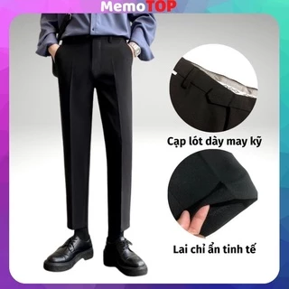 Quần tây nam Hàn Quốc Baggy ống suông vải co giản cao cấp công sở, đi học không nhăn xù dáng âu MM20 MEMOTOP