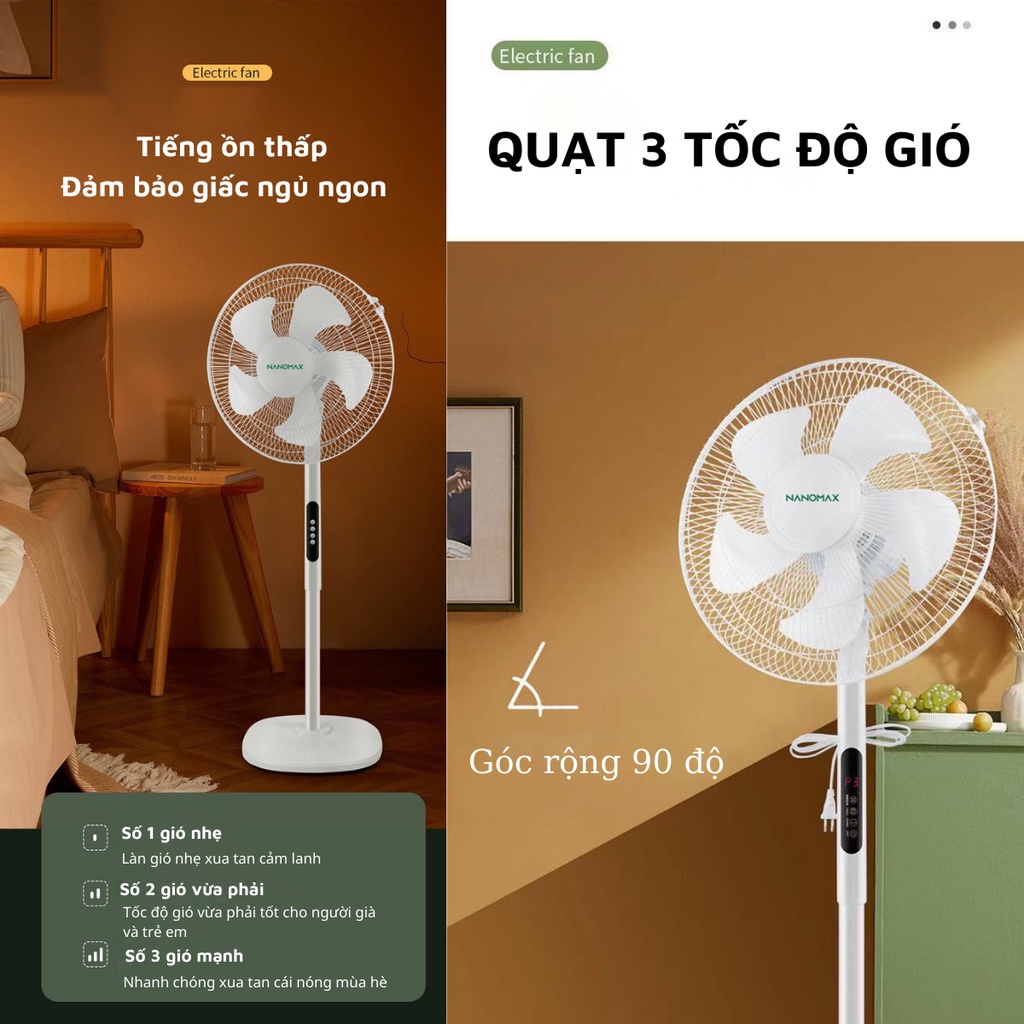 Mô tả Quạt Cây Đứng Cảm Ứng Thông Minh Nanomax QN-01, Công Suất 45W Tặng Kèm Điều Khiển Từ Xa - 8