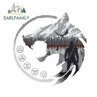 EARLFAMILY 13cm x 12.9cm Câu Chuyện Phù Thủy Cá Tính Kính Chắn Gió Xe Máy Dán Tủ Lạnh Cản Phim Hoạt Hình Decal