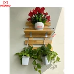 Kệ gỗ treo tường trang trí ban công nhiều tầng để cây cảnh chất liệu gỗ thông nhập khẩu thiết kế độc đáo MEDOGO KBC-04 — ảnh 5