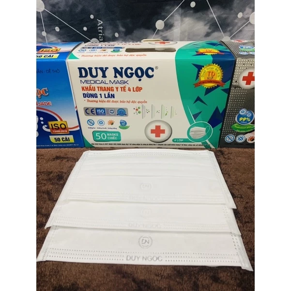 Khẩu Trang Y Tế 4 Lớp Duy Ngọc - Hộp 50 Chiếc Màu Trắng 4 Lớp DUY NGỌC Official – 6