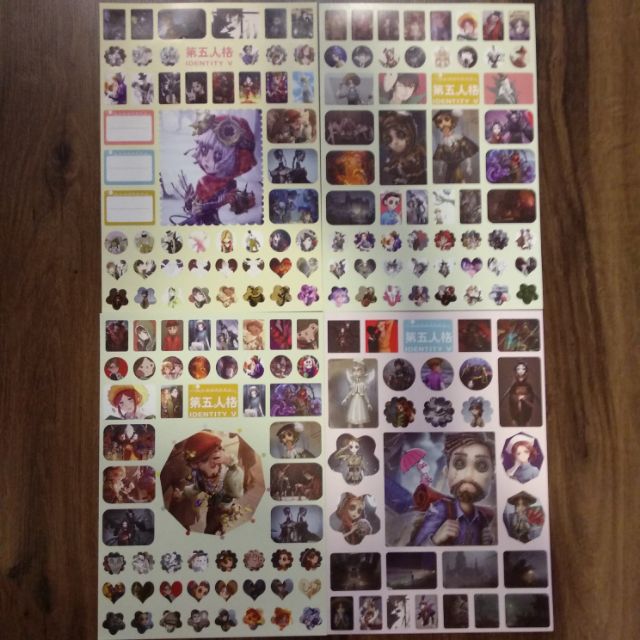 Set 4 tấm sticker Identity V