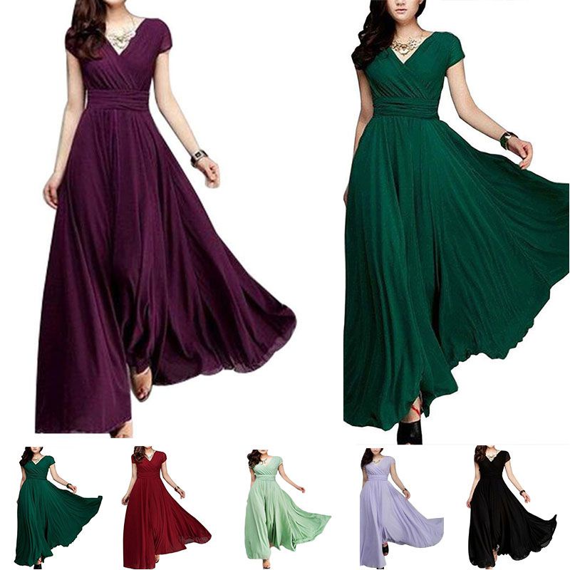 Phụ Nữ Dài Đa Năng Trang Trọng Dạ Hội Dự Tiệc Phù Dâu Voan Bóng Choàng Cocktail Đầm Màu Sắc Nhiều Trong