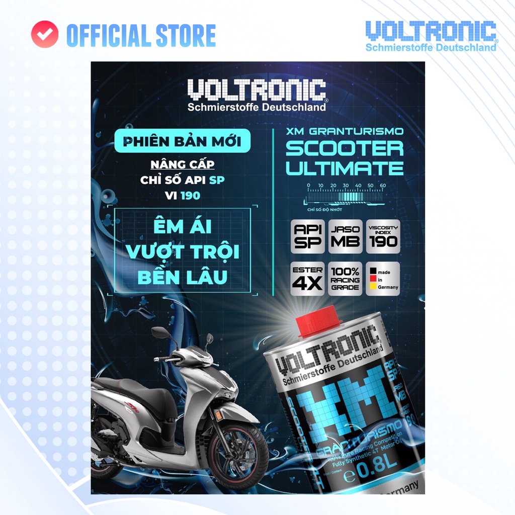 Ảnh Nhớt nhập khẩu biến thiên tay ga cao cấp từ đức VOLTRONIC xm scooter ultimate 0.8l 4