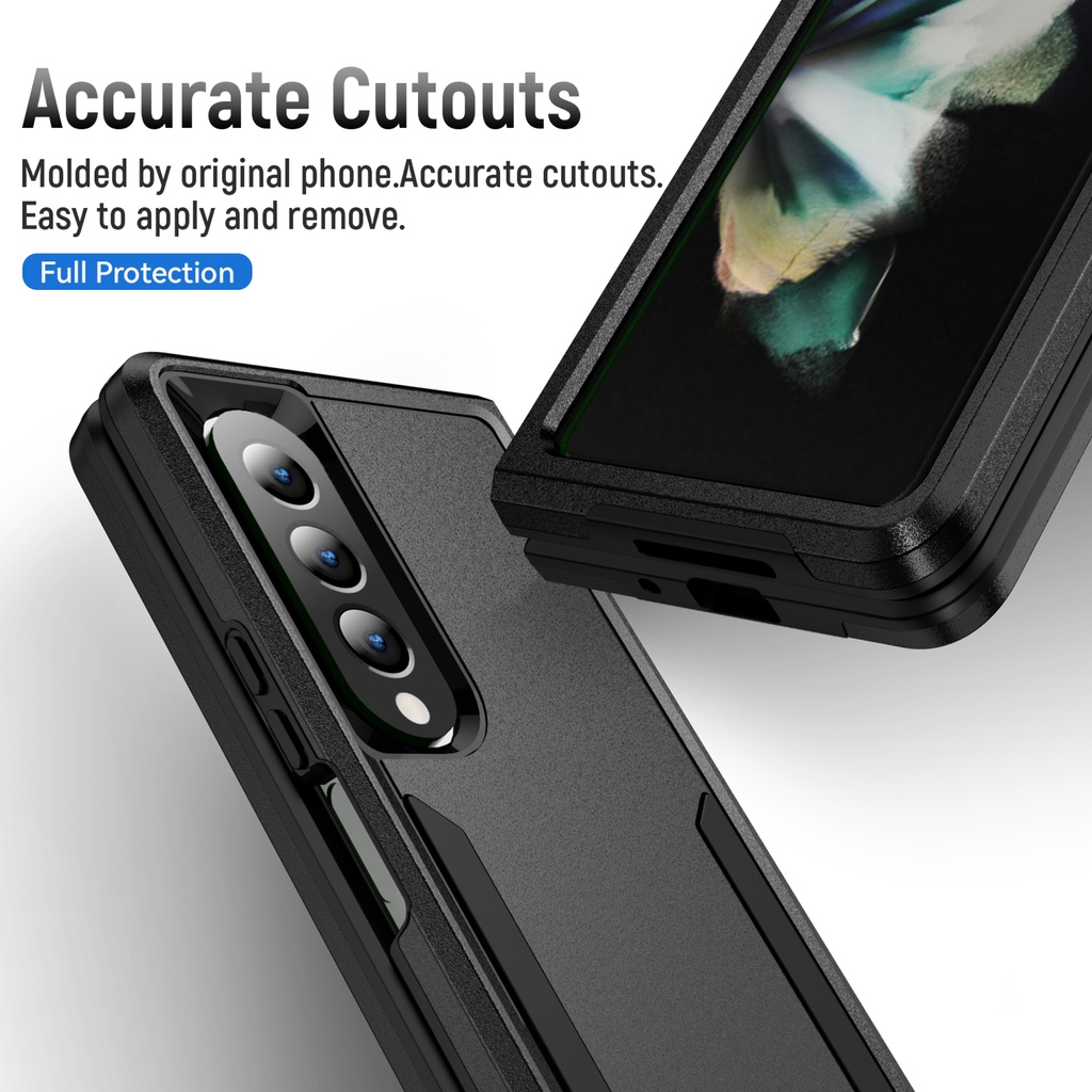 Ốp Giáp Chống Sốc Cho Samsung Galaxy Z Fold 4 Hybrid Rugged PC + TPU Silicon Chống Sốc Bao Z Fold 3 5G Vỏ Điện Thoại