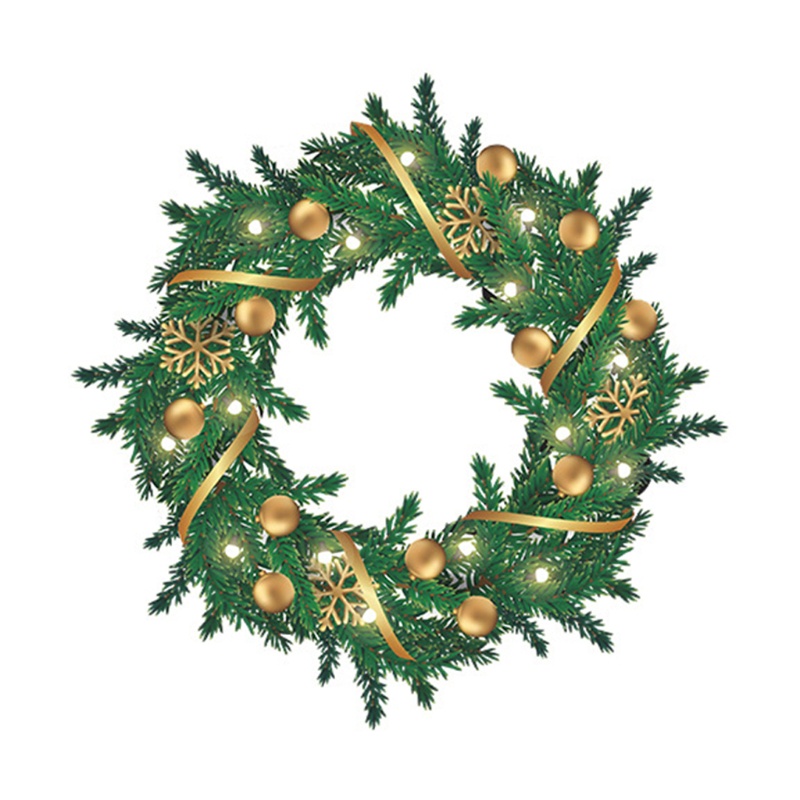 SHI Dễ Thương Giáng Sinh Vòng Hoa Dán Tường Bé Trẻ Em Phòng Khách Xmas Cây Vòng Hoa Decal Nhà Cửa Sổ Kính Tĩnh Trang Trí