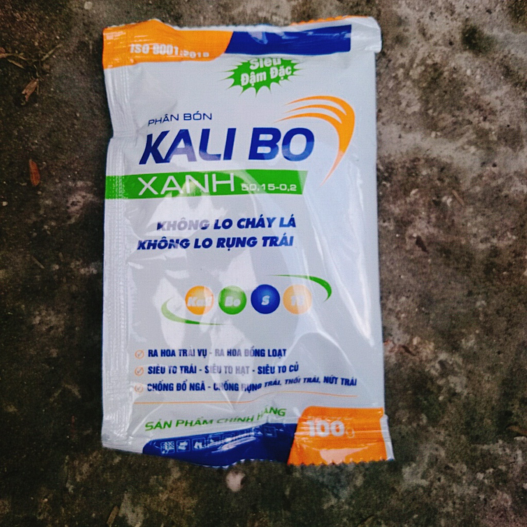 Phân bón lá giúp siêu to hạt, to trái - Kali bo xanh (gói 100g)