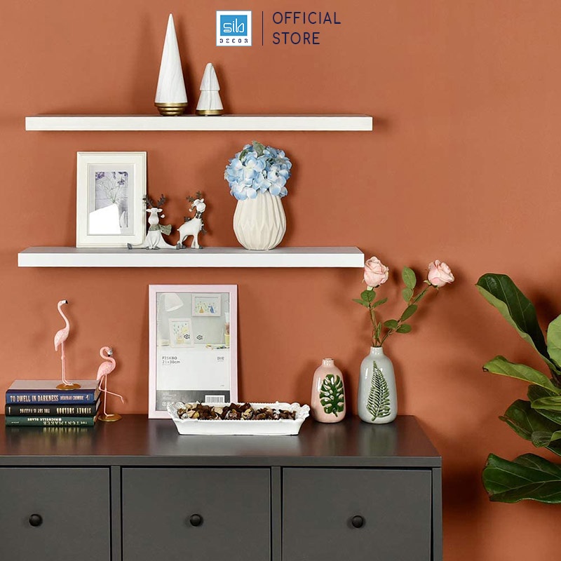 Ảnh Kệ Treo Tường Rộng 20cm, Dày 25mm Màu Trắng SIB Decor Chiều Dài 60/80cm KT005 1