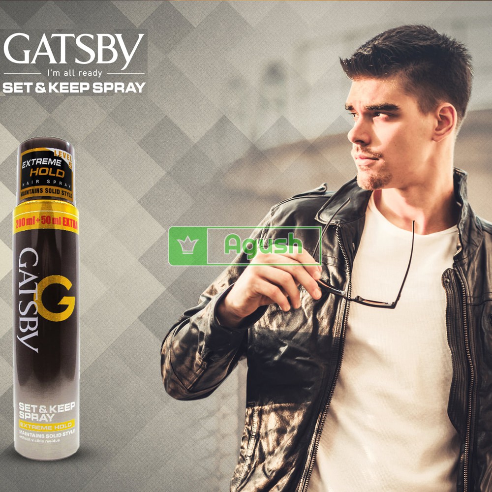 Keo xịt tóc nam nữ thơm tạo kiểu cứng giữ nếp lâu chính hãng Gatsby Hair Spray Extreme Hold chai 250ml không bết dính