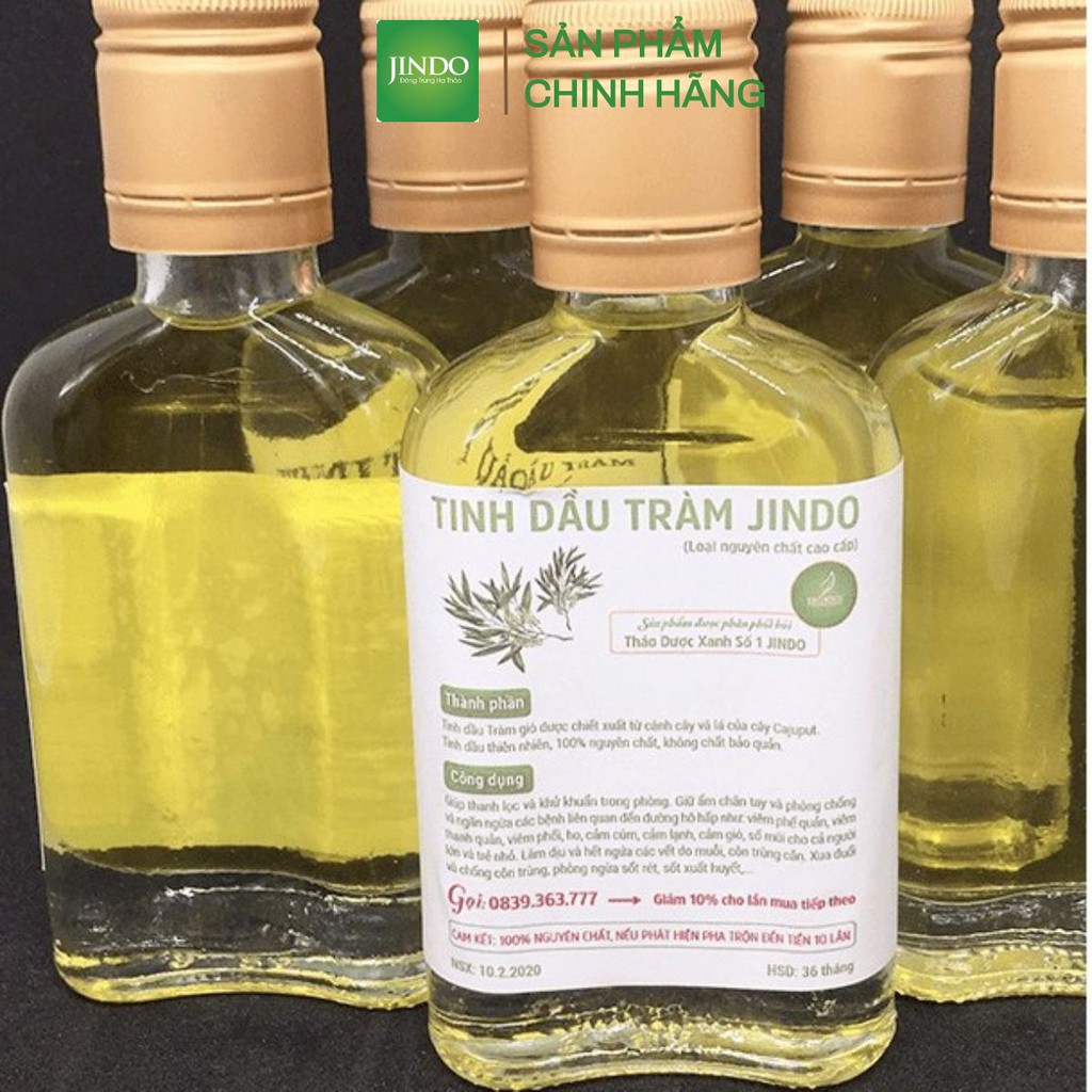 [Mã BMTTC60K giảm đến 60K đơn 50K] Tinh Dầu Tràm nguyên chất 100ml JINDO hỗ trợ giảm mệt mỏi xua đuổi côn trùng