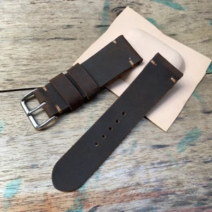 Dây đồng hồ da sáp ngựa điên kèm khoá[ handmade ] phong cách vintage.HT2
