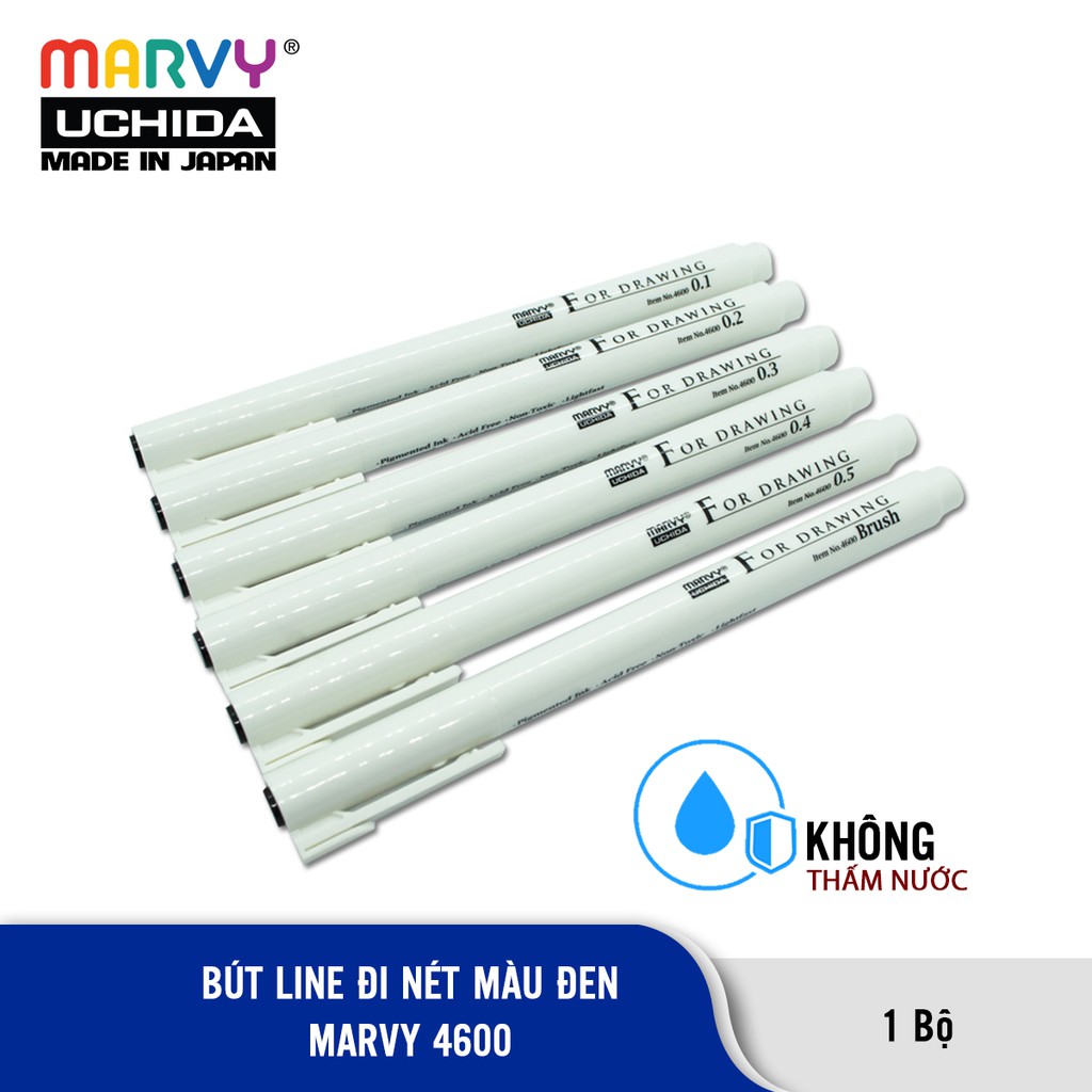 Ảnh Combo 3 Bút Line Đi Nét Chuyên Nghiệp Marvy Uchida 4600 2