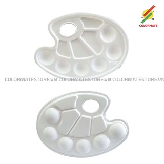 Khay Pha Màu Oval 23x16cm, Bộ Diy Bút lông, Đất Nặn, Tô Tượng, VAT - COLORMATE