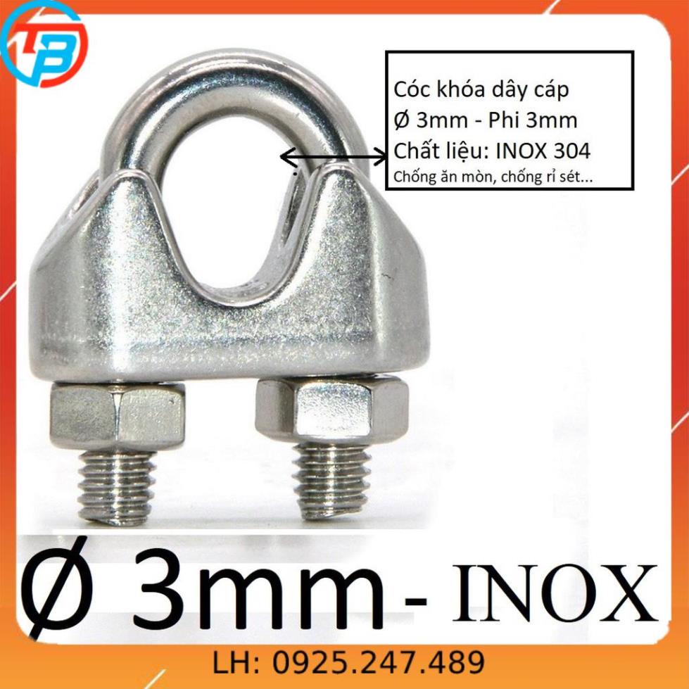 Cóc khóa cáp Phi [ 3mm ] INOX CÁP THÉP SÀI GÒN | Shopee Việt Nam