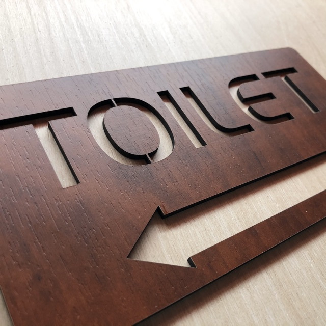 Bảng Toilet chỉ hướng nhà vệ sinh TL16 10x20cm [Có chọn hướng mũi tên]