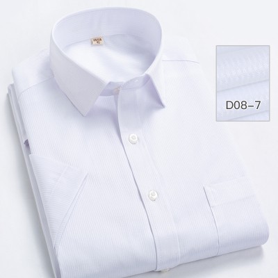 Plus Kích Thước Tay Ngắn Áo Sơ Mi Nam Slim Fit Công Sở Top Casual D82