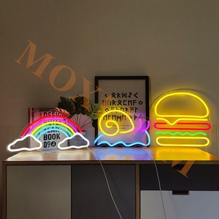 SIZE CỰC LỚN TẶNG MÓC TREO ĐẦU CẮM SẴN Đèn LED Neon thiết kế trang trí decor nhiều mẫu trên nền mica hình CUTE MOXI.