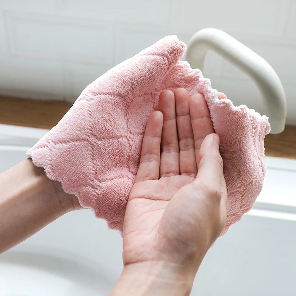 Mô tả Combo 10 Khăn Lau Bát Đĩa Nhà Bếp Đa Năng 24*15cm, Lau Cốc Chén Bàn Ghế Thấm Nước Chống Dính Dầu Mỡ Chính Hãng Amalife - 4