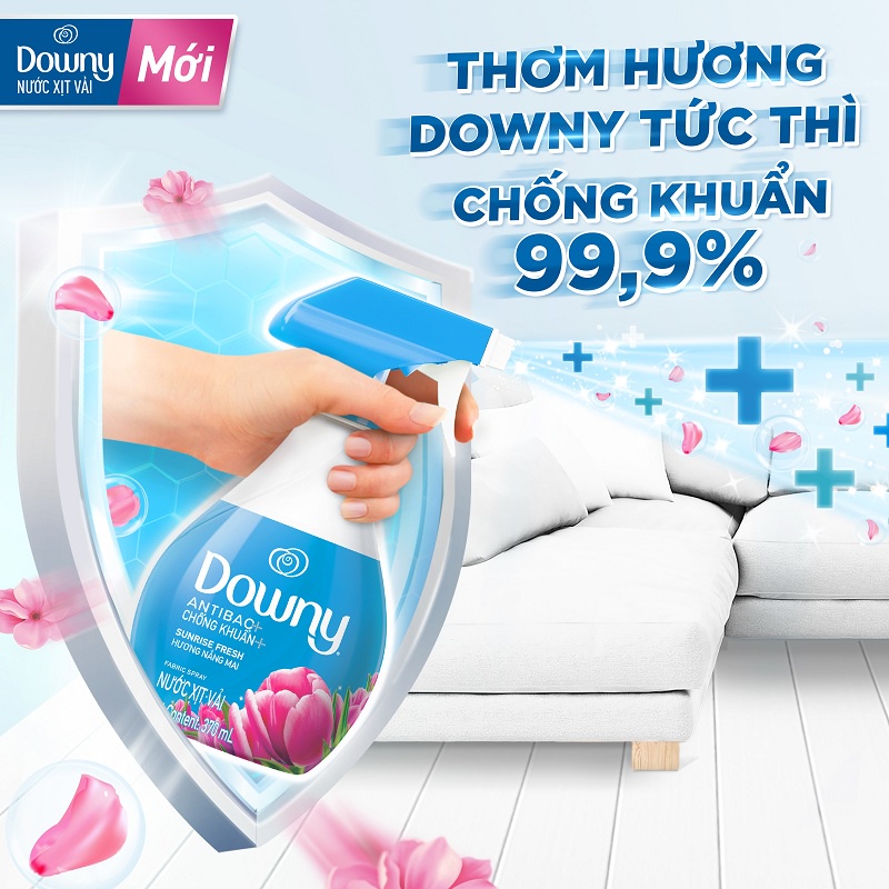 Mô tả Xịt Vải DOWNY Khử Mùi Và Chống Khuẩn 99.9% Hương Nắng Mai/ Huyền Bí/ Đam Mê Chai 370ml - 2