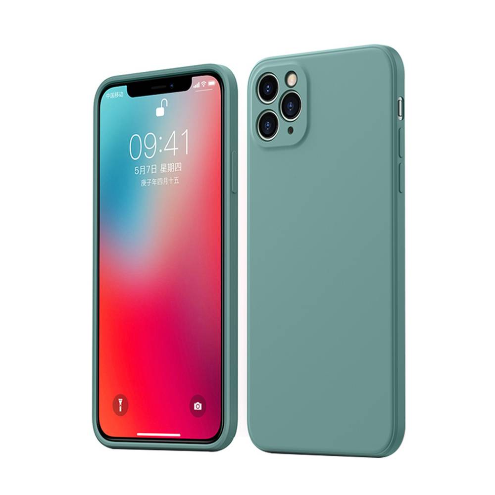 Ốp Mềm Cho iPhone 12 Mini 11 Pro Max Sang Trọng Khung Vuông Silicon Lỏng Cho iPhone X Xs Xr 7 8 6 6s Plus SE 2020 2022 SE3 Cover
