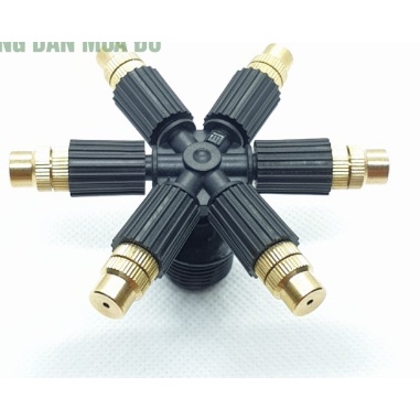 Combo 5 Béc Phun Sương 6 Hướng Đầu Đồng Kèm Chân Ren Ngoài 21