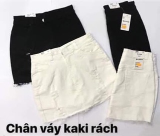 Chân váy jean rách