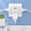180° Bộ chuyển đổi ổ cắm xoay Tiêu chuẩn Mỹ, Bộ mở rộng dải nguồn 2500W / 10A cho khe hẹp - ABS Trắng / Hồng / Xanh (1PC)