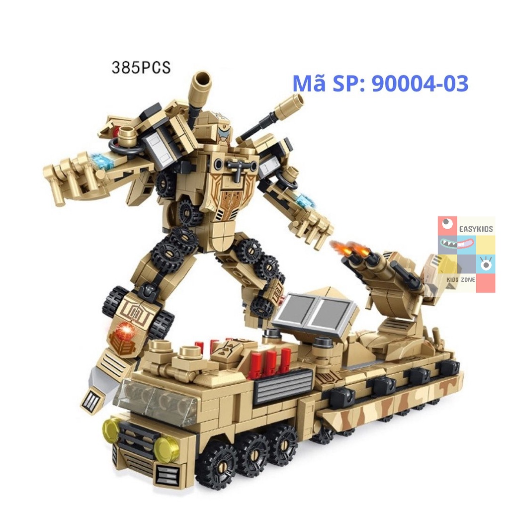 Đồ chơi xếp hình lắp ghép mô hình chiến xa, ô tô, máy bay, người máy robot cỡ lớn