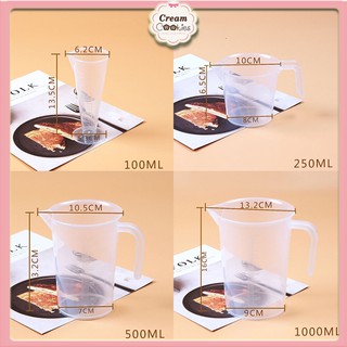 Ca đong nhựa / ly đong / cốc đong định lượng nguyên liệu 100ml-250ml-500ml-1000ml Mẫu 2