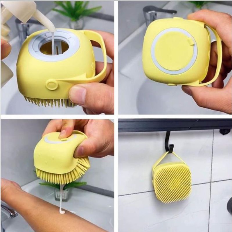 Bàn Chải Tắm Cho Cún Mèo Bằng Silicon Massage Mềm Mại