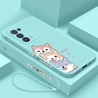 Ốp Điện Thoại Silicon Họa Tiết Hoạt Hình Kèm Dây Đeo Cho oppo reno 4 reno 5 reno 6 reno2 f reno 3
