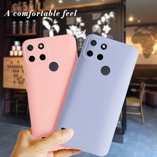 Ốp điện thoại mềm màu trơn đơn giản thời trang cho Oppo Realme C21Y 6.5 Inch