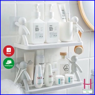 Kệ dán tường để đồ nhà tắm,nhà bếp đa năng hình người độc đáo siêu dính tiện lợi { H }