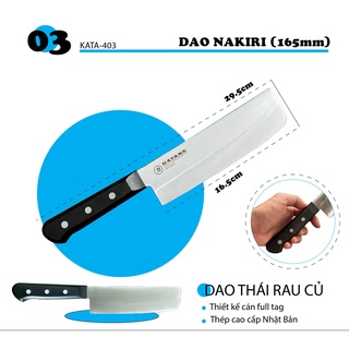 Dao bếp cao cấp KATANA Basic Nakiri - Dao thái đa năng đầu vuông KATA403 (165mm)