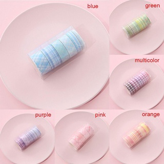 MEGOCE 6 cuộn / hộp Băng che mặt Lưới Washitape Kawaii DIY Nhật ký Nhãn dán