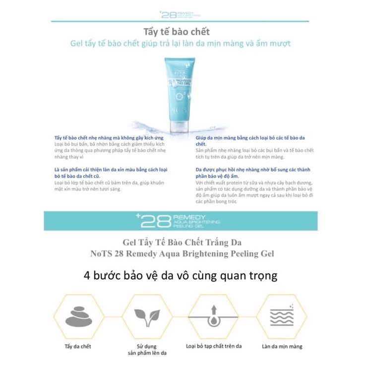 Combo 2 Chai Gel Tẩy Tế Bào Chết NoTS 28Remedy Aqua Brightening Peeling Gel 100ml Double Set
