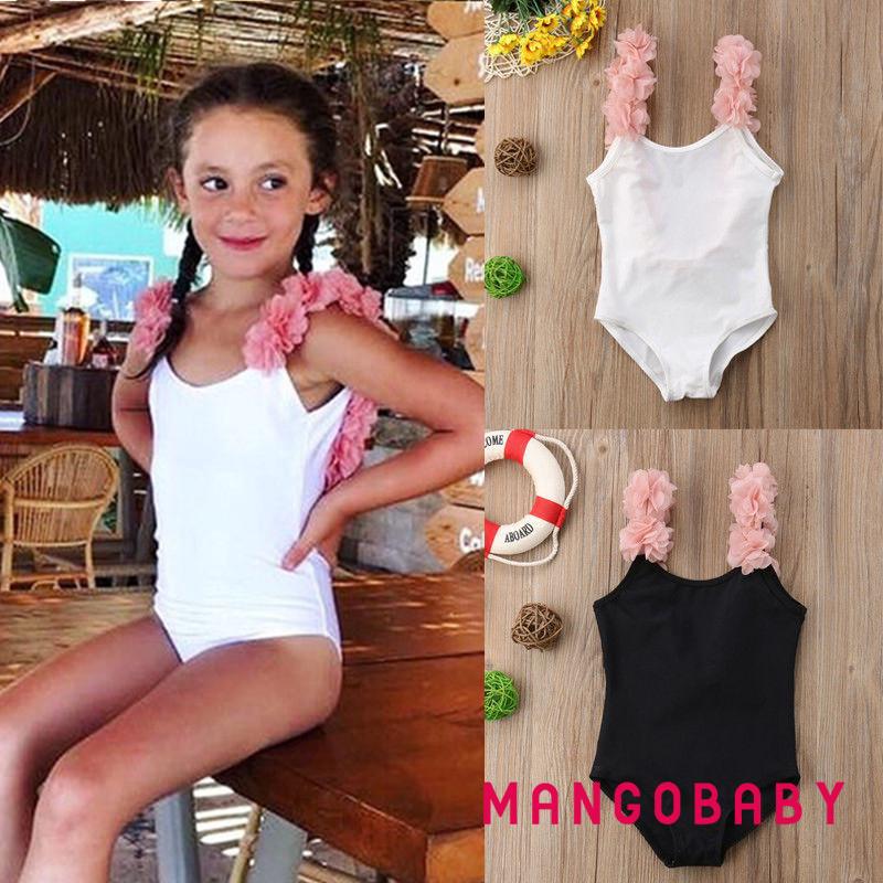 B18-toddler Baby Girl Floral Backless Đồ bơi Đồ bơi Bộ đồ tắm