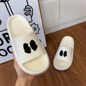 JY409-TKTP NƠ NHỎ ĐEN Dép nữ bánh mì đế liền cao cấp cập nhật xu hướng thời trang đẹp, bánh mì nơ giá tốt