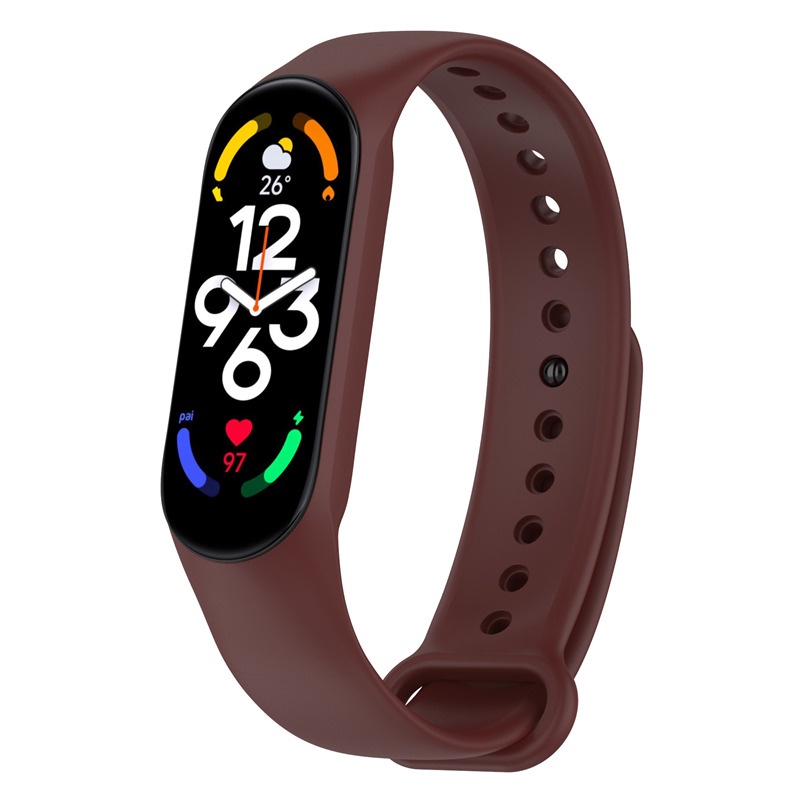 Dây đeo thay thế silicon cho Xiaomi Mi Band 7/6/5/4/3 - màu trơn