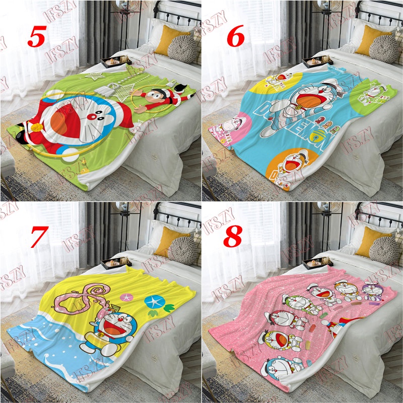 Chăn flannel 4 Kích Cỡ In Hình doraemon Xinh Xắn