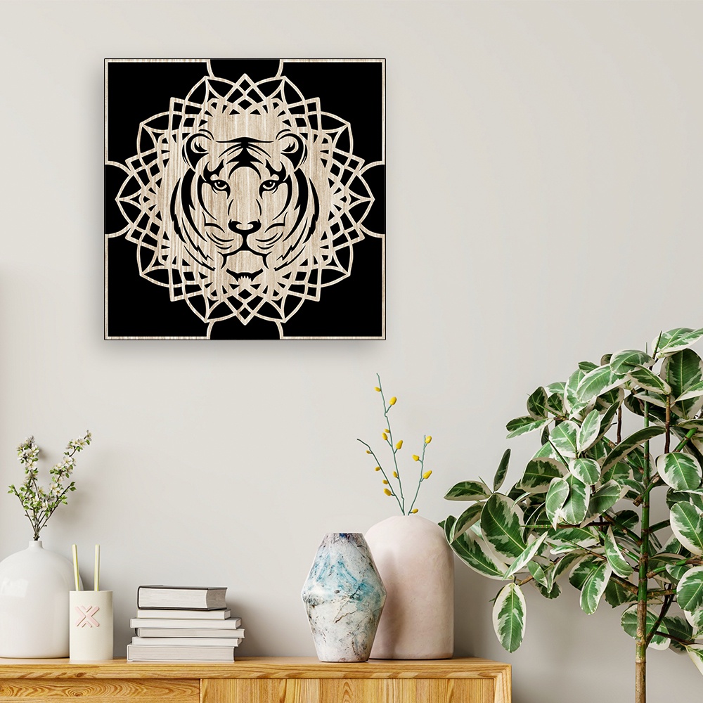 Tranh mandala họa tiết hình con hổ