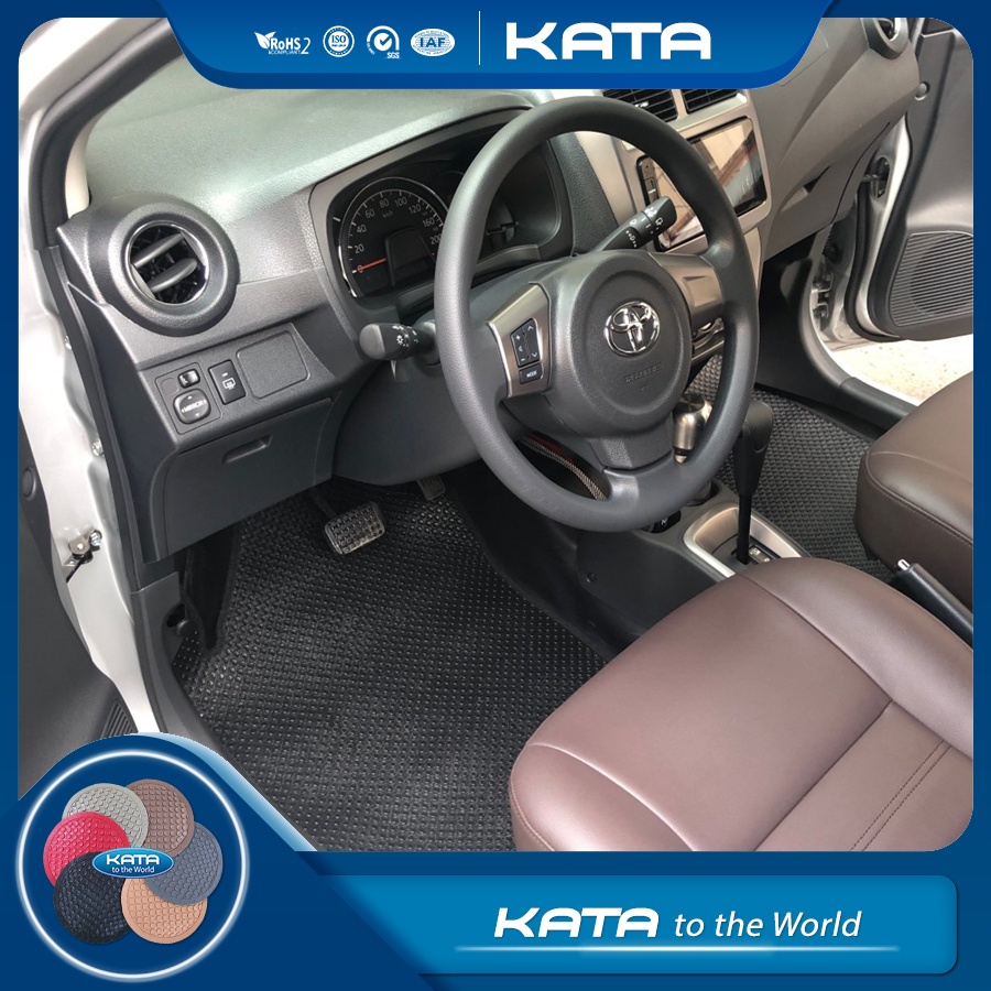 Thảm lót ô tô KATA cho xe Toyota Wigo (2018 - 2022) - Khít với sàn, Chống trơn, Không mùi, Không ẩm mốc