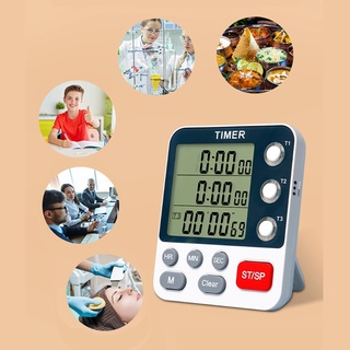 Đồng Hồ Hẹn Giờ Kỹ Thuật Số 3 Kênh Đếm Ngược / Âm Lượng 3 Mức Độ