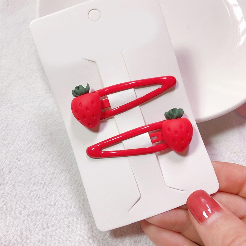 Dassbsug Trái Cây Đáng Yêu Barrettes Hoạt Hình 3D Dâu Kẹp Tóc Dễ Thương Snap Kẹp Tóc