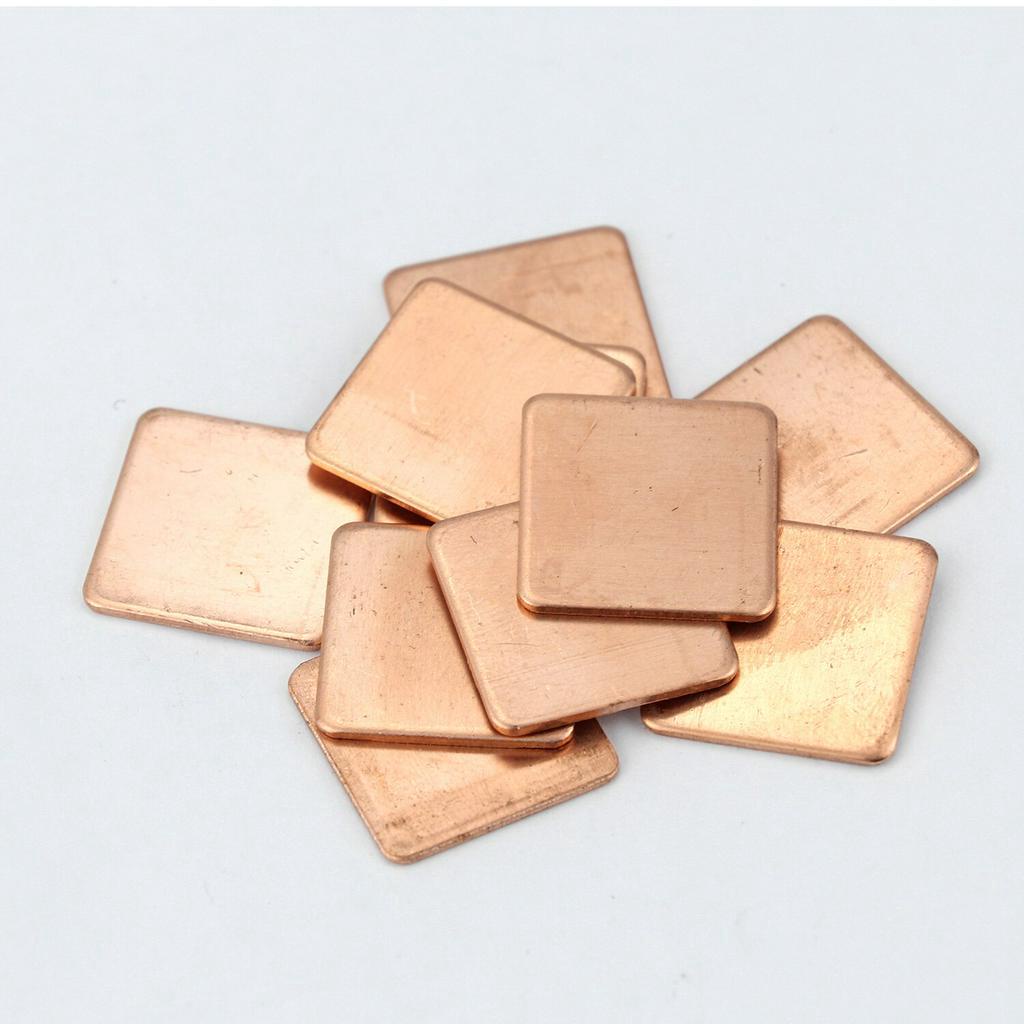 10 Chiếc 15 x 15MM Tấm Đồng Nguyên Chất Tản Nhiệt Cho CPU Dụng Cụ Sửa Chữa