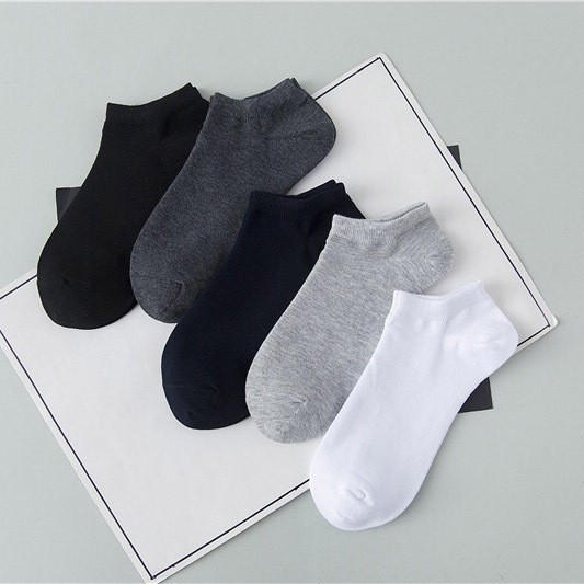 Ảnh Vớ Cotton Cổ Ngắn Màu Trơn Thoáng Khí Detaunisex - VON1 1
