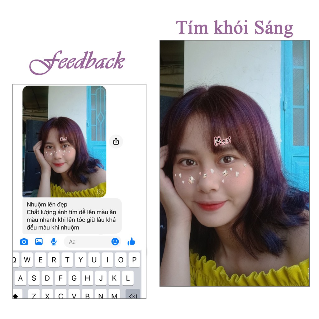 Thuốc nhuộm tóc màu TÍM KHÓI SÁNG 100ml màu nhuộm lên chuẩn màu