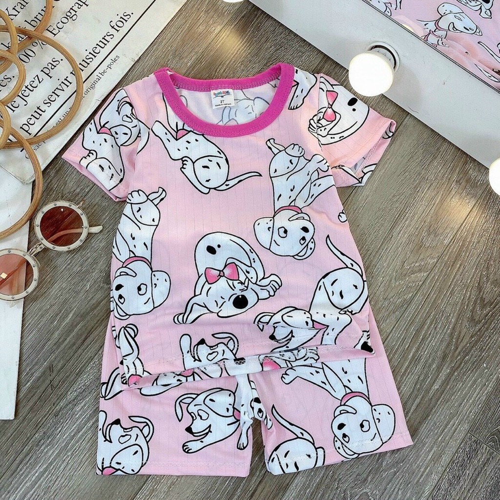 Bộ Cotton Thun Lạnh Siêu Mát Nhiều Hoạ Tiết Cute Cho Bé Trai Bé Gái 8-20kg