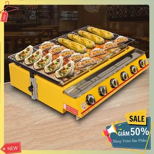 Bếp nướng gas 6 trụ dài - Bếp nướng hải sản bằng ga 6 đầu đốt ET-K333