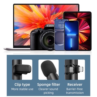 Bộ Microphone Live-Stream không dây Remax K02 cổng LaiNing (Đen)